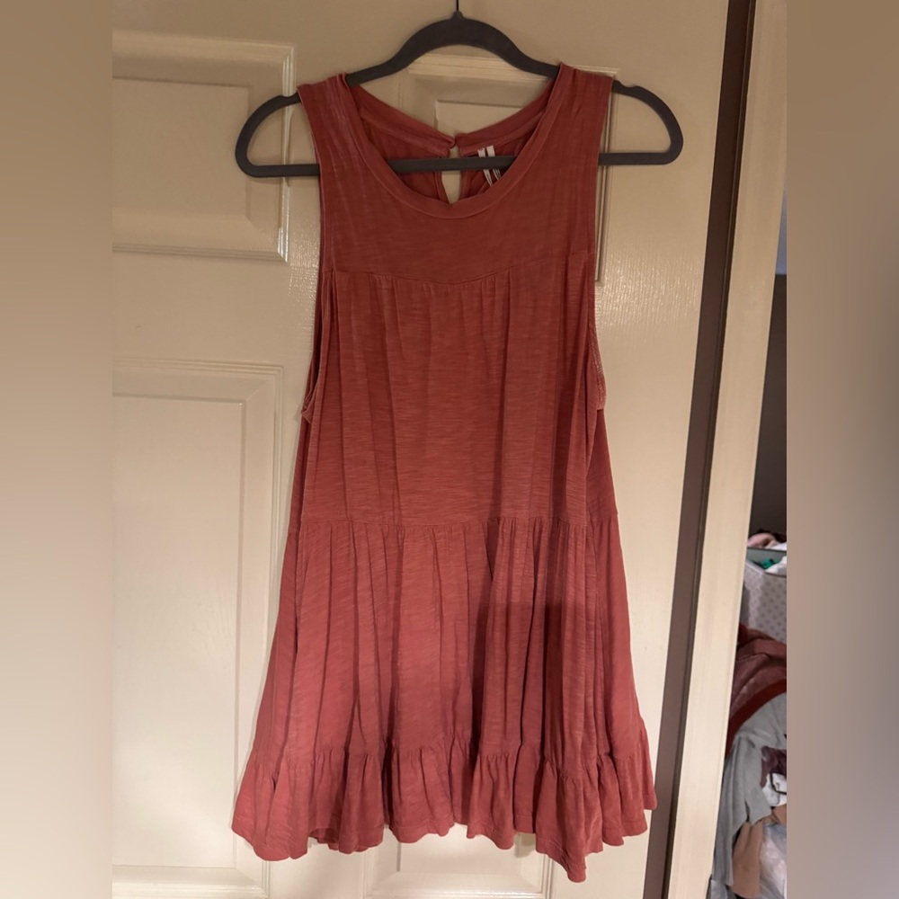 Anthropologie Pink Pleated Tank Top